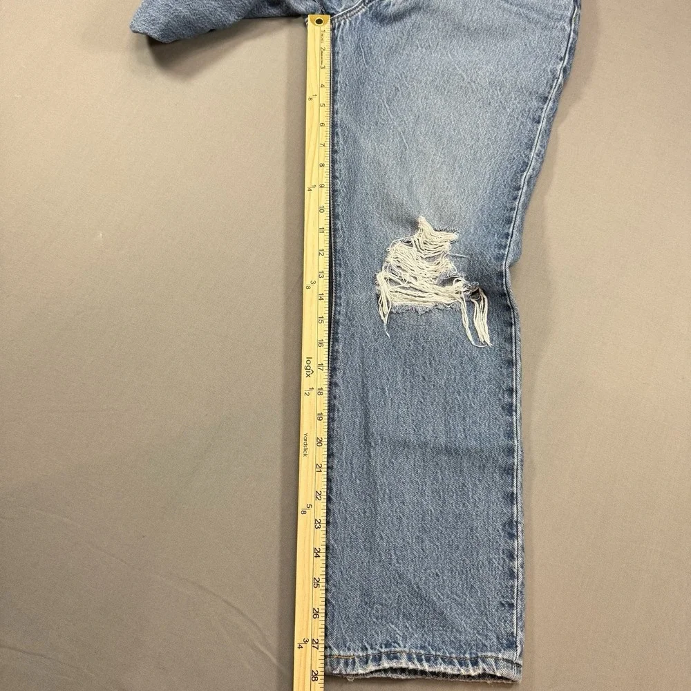 Levi's Premium 501 Regular Straight‎ Blue Button Fly men 31X28 Distressed Y2K